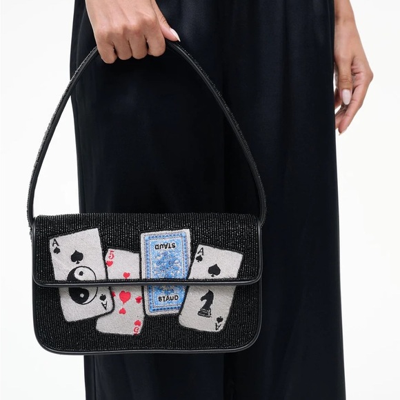 STAUD BEADED TOMMY BAG HOUSE OF CARDS - Picture 2 of 13